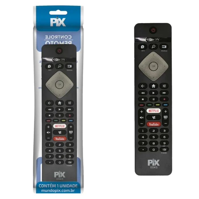Controle Remoto Compatível Philips Smart 026-0043 Pix