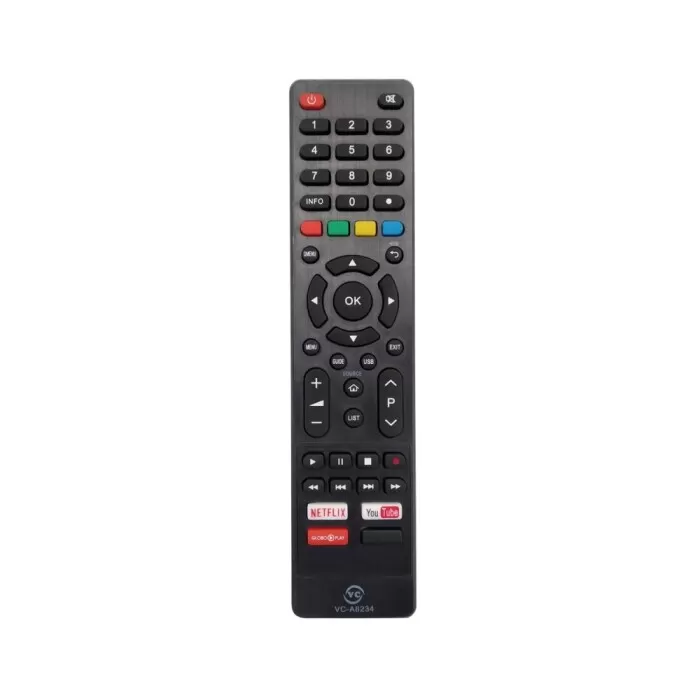 Controle Remoto Para Televisão Compatível VC-A8234 Cor Preto