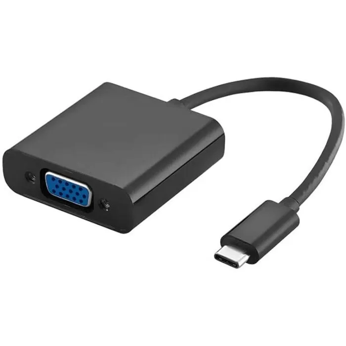 Conversor De Vídeo Usb Tipo C Para Vga 1080P Preto Multi