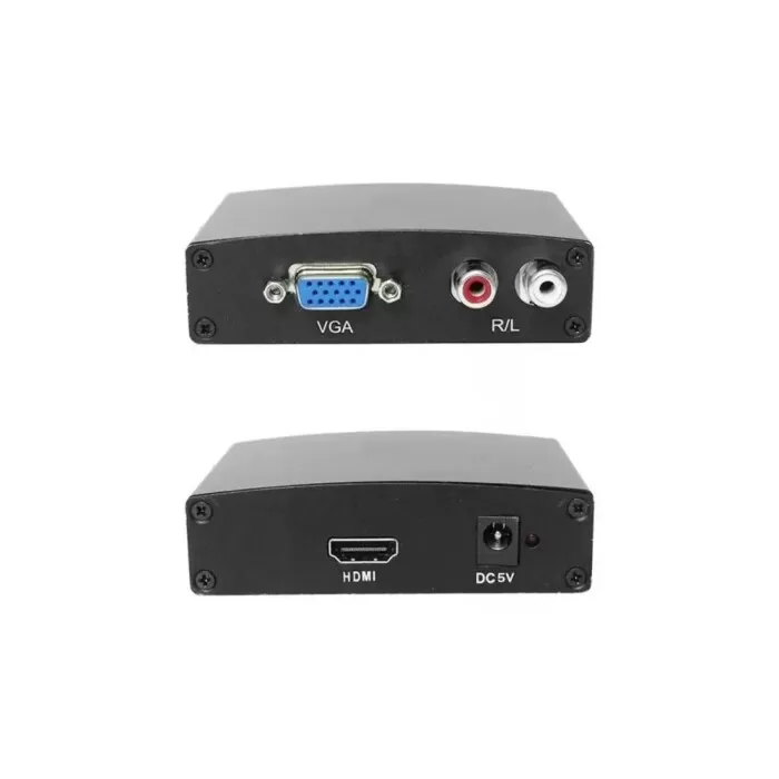 Conversor Vga Com Aúdio R/l Para Hdmi Tblack Novo