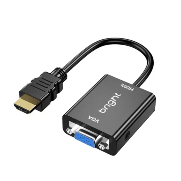 Conversor Vga Para Hdmi Bright Preto Novo