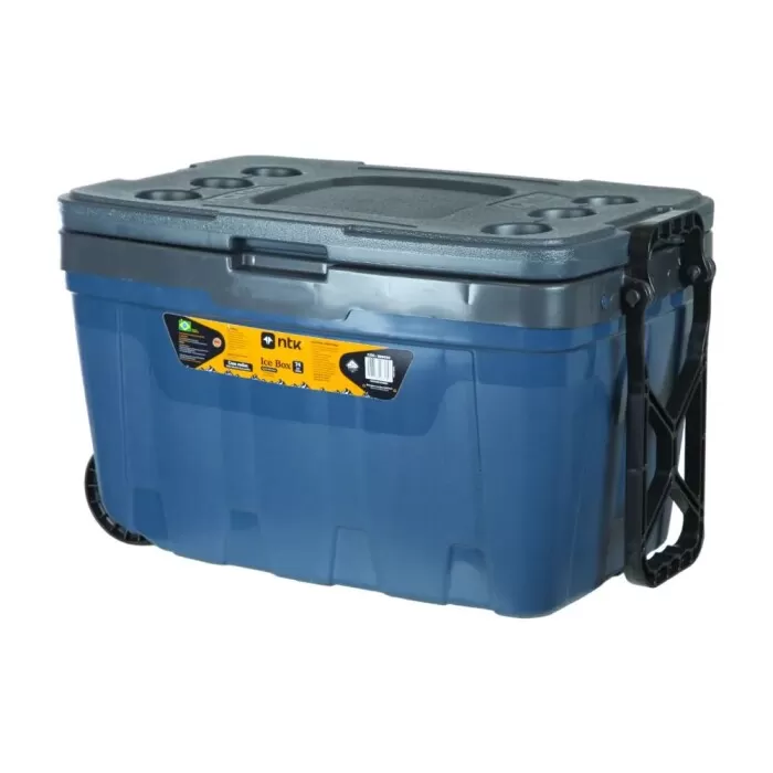 Cooler Ice Box Com Rodas Azul 54 Litros Com Puxador Nautika