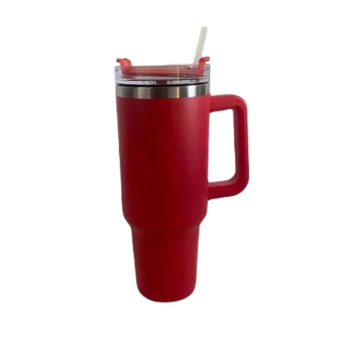 Copo Térmico Beer Pints Com Canudo Cor Vermelho 1.2 Litros