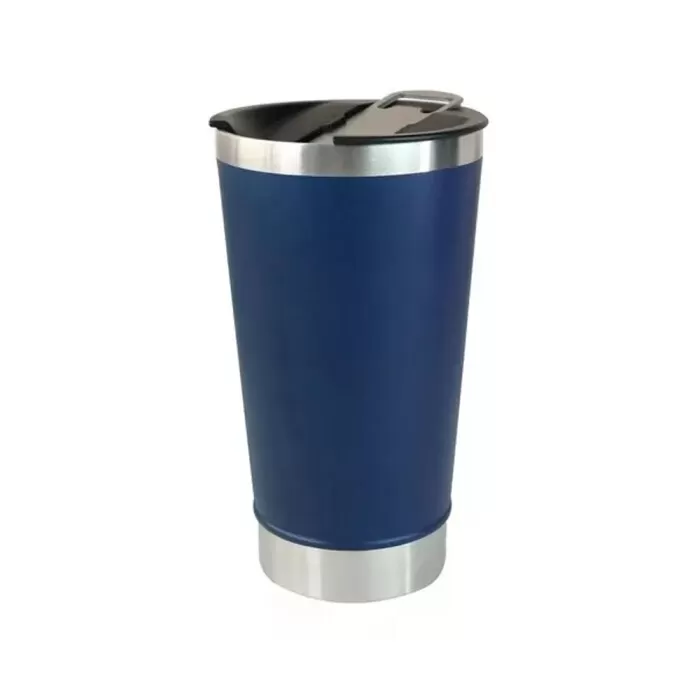 Copo Térmico Com Abridor Beer Pint Azul 473Ml