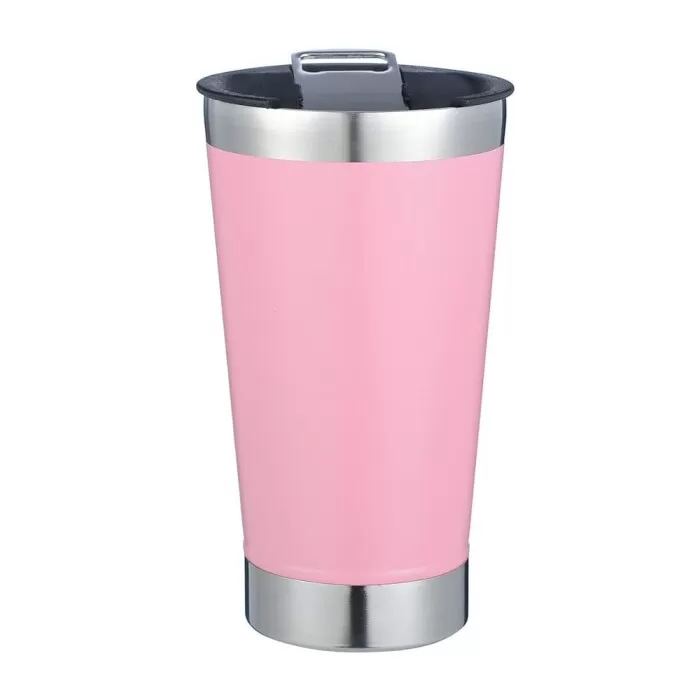 Copo Térmico Com Abridor Beer Pint Rosa 502ML