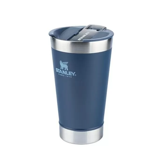 Copo Térmico Com Tampa Stanley Classic Cor Azul Navy 473ml