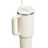 Copo Térmico Stanley Quencher Com Canudo Cream 1.18L