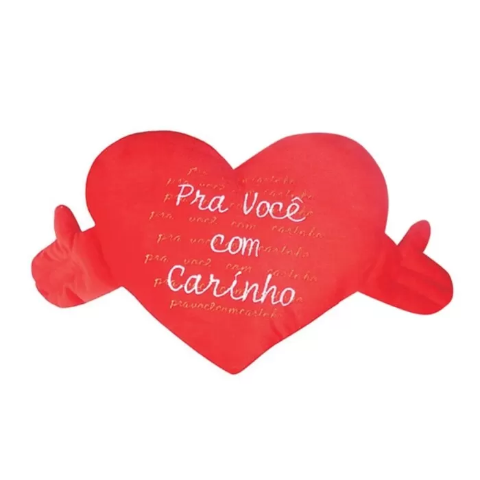 Coração De Pelúcia De Abraço Para Presente Tam P Vermelho