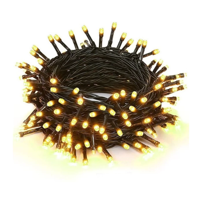 Cordão Luminoso Pisca Pisca Amarelo com 96 LEDs 3000k 220V