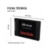 Disco De Armazenamento SDD Plus Sandisk 240Gb 530Mb/s