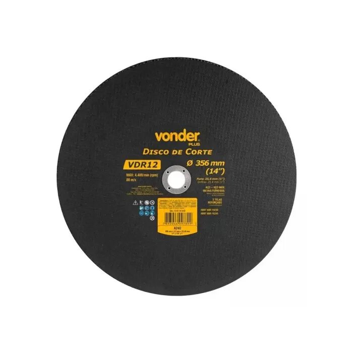 Disco De Corte 356mm x 3,2mm x 25,40mm Vonder Vdr12 Plus