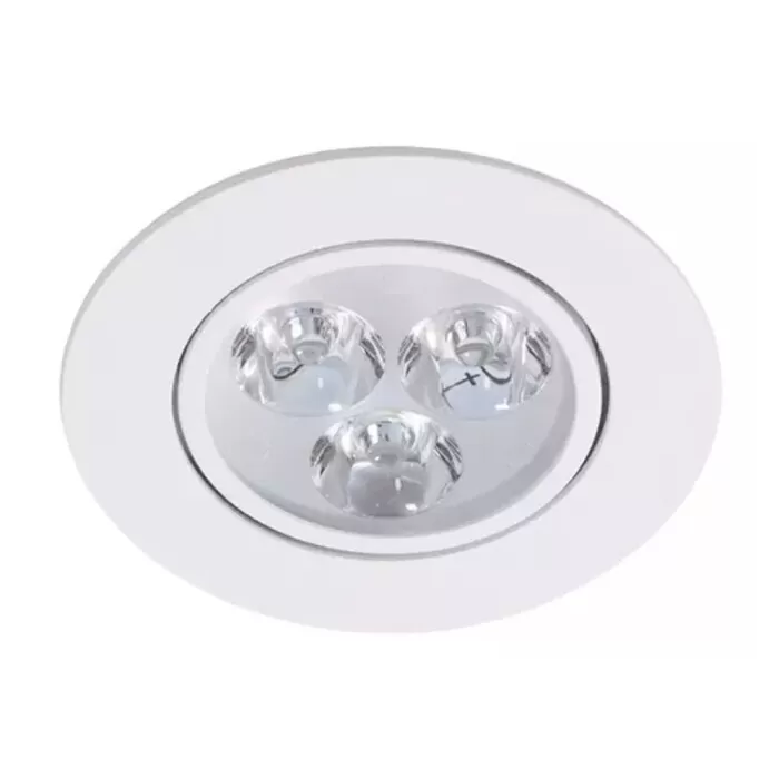 Downlight Led Redonda 3W 3000K Branca Alum Maxtel Novo