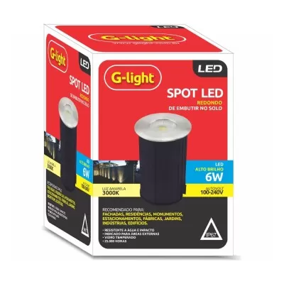 Embutido De Solo Led 6W 3000K Bivolt G-Light Novo