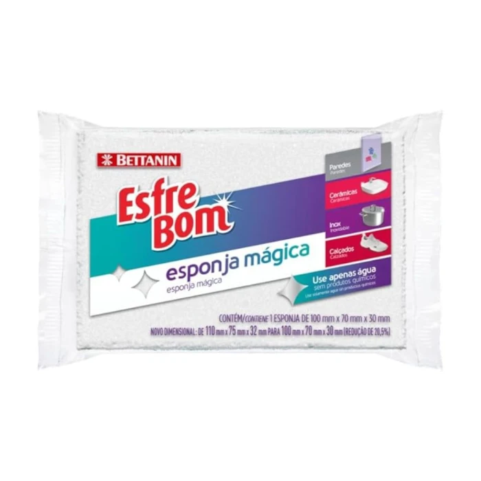 Esponja Mágica Esfrebom Unitária Branca