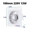 Exaustor Residencial Para Banheiros 220V IP20 100MM Branco