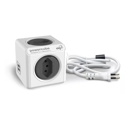 Filtro De Linha Powercube 4 Tomadas + Usb Cinza 1.5M ELG