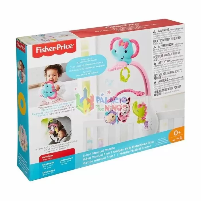 Fisher-Price Mobile Rosa Amiguinhas Animais Unidade Novo