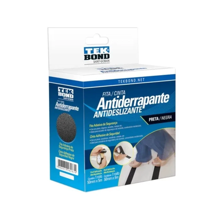 Fita Antiderrapante Preta 50Mmx5M Tekbond Novo