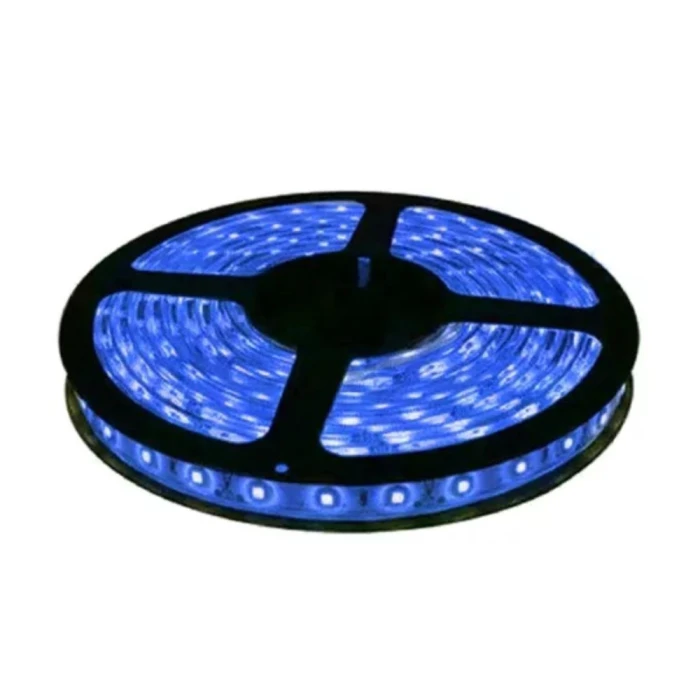 Fita De Led 5050 12W Luz Azul 12V IP65 5 Metros Strip