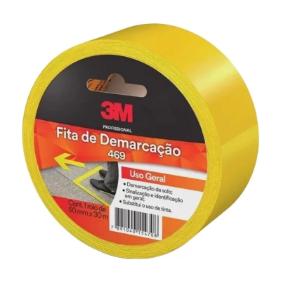 Fita Demarcadora De Solo 3M 469 50mm x 30m Amarela Novo