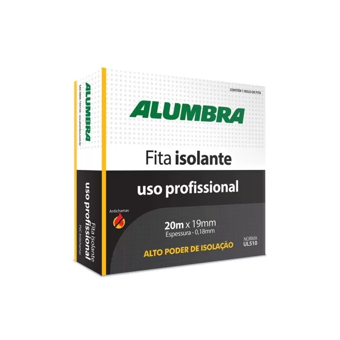 Fita Isolante 18Mm x 0,18MM x 20m Uso Profissional Novo