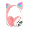 Fone De Ouvdio Sem Fio Cat Ear Rosa Ktp-101 Novo