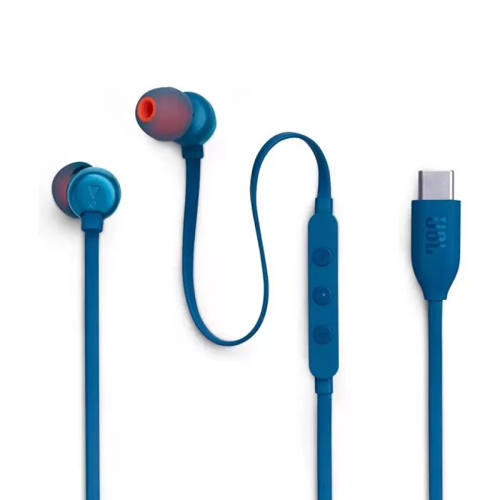 Fone De Ouvido Com Fio Jbl T310-C Com Usb-c Cor Azul