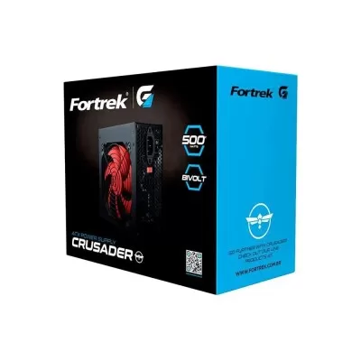 Fonte Atx 500W Crusader Fortrek Sem Cabo Novo