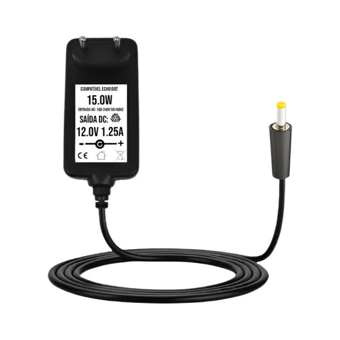 Fonte De Alimentação 12V 1,25A 15W Para Echo Dot 5 Geração