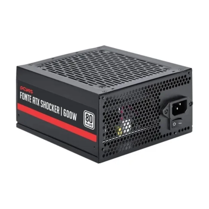 Fonte Gamer Shocker 600W 80 Plus White PCyes Nova