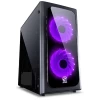 GABINETE VENUS PRETO COM 2 FANS LED 7 CORES VENPT7C2FCA