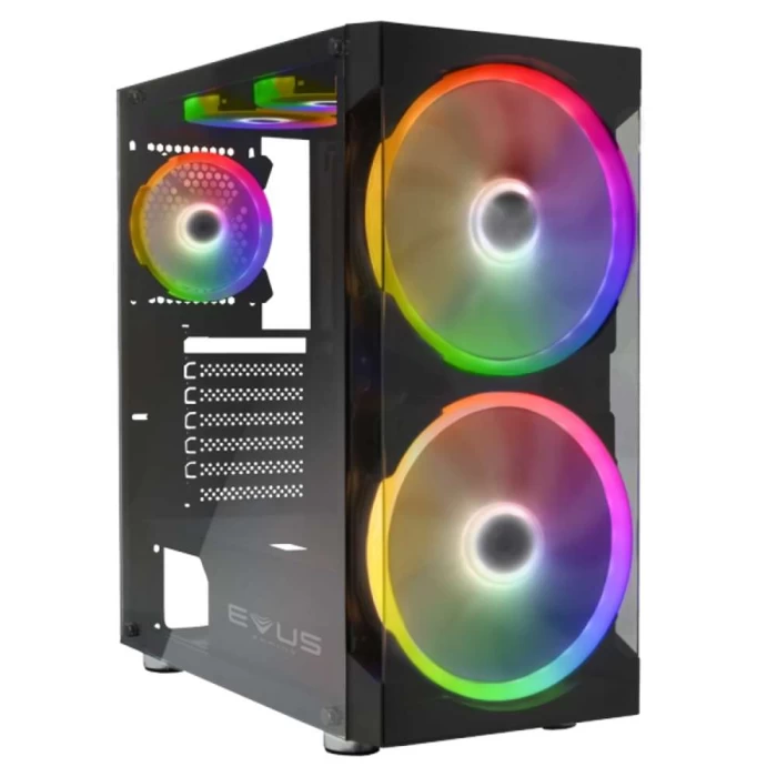 Gabinete Gamer Evus G-20 Superflow Vidro temperado 5 Fans