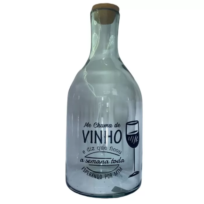 Garrafão De Vidro Cld 18X20 Frase Chama De Vinho