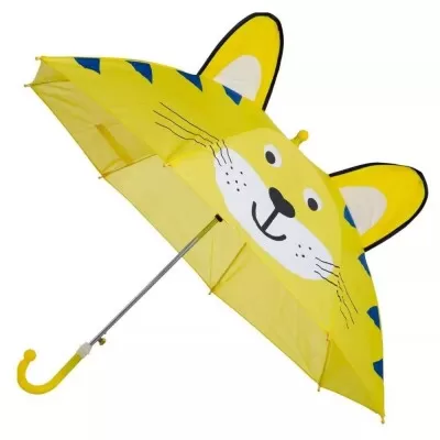 Guarda-Chuva Infantil C/ Estampa Gatinho Amarelo Poliester