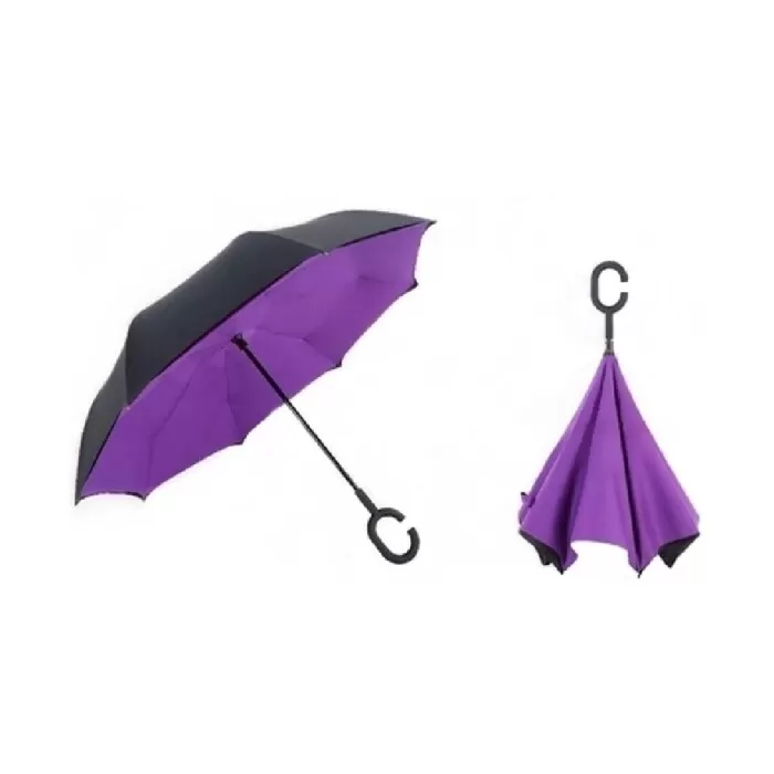 Guarda Chuva Invertido 8 Varetas Cor Roxo Mz-807