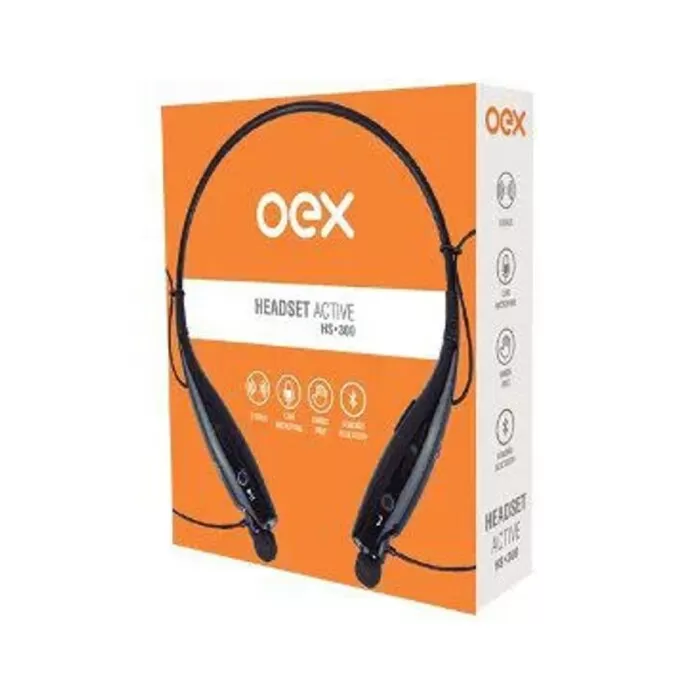 Headset Bluetooth Active Hs300 Preto Oex Novo