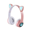 Headset Bluetooth De Gatinho Kids Com Led Rose Bright