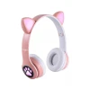 Headset Bluetooth De Gatinho Kids Com Led Rose Bright