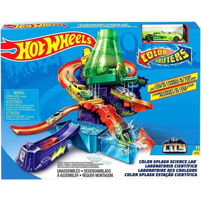 Hot Wheels Conjunto de Pista Color Splash Estação Científica Mattel