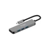 Hub Usb Bright Com Plug Tipo C 3 Portaas+Hdmi 4K Novo