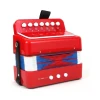 Instrumento Sanfona Infantil Acordeon Com 7 Teclas Vermelho