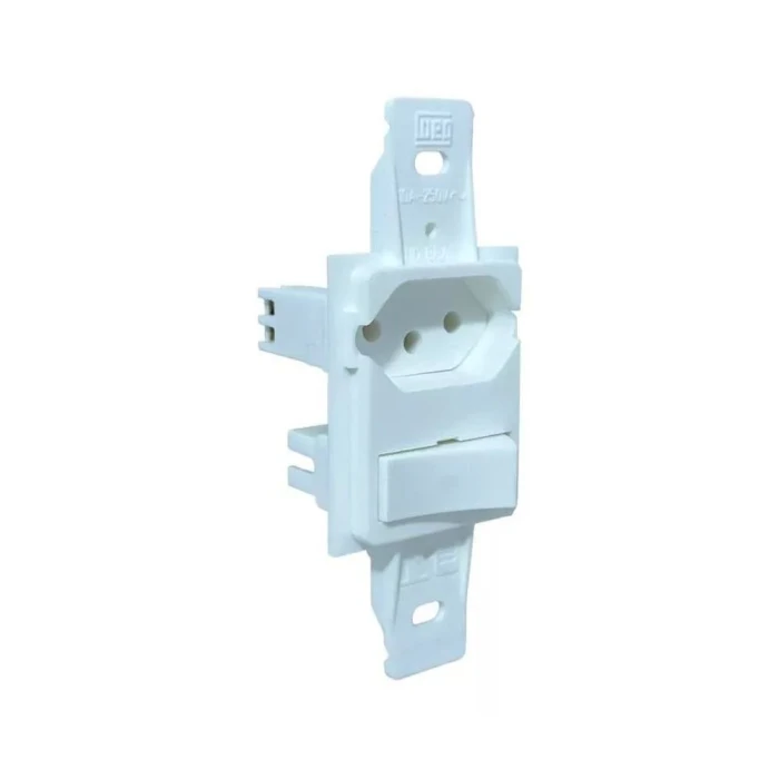 Interruptor Paralelo + Tomada 3 Pinos 10A Branco Klin Weg