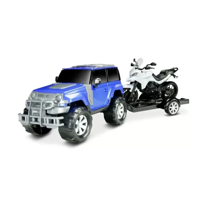 Jipe E Moto Brinquedo Render Force Azul Novo