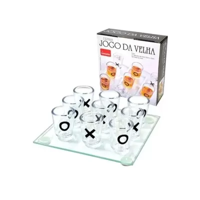 Jogo Da Velha Com Drinks Pequeno Vidro Rio Master Novo