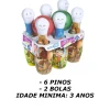 Jogo De Boliche Com 6 Pinos/2 Bolas Super Heróis Infantil