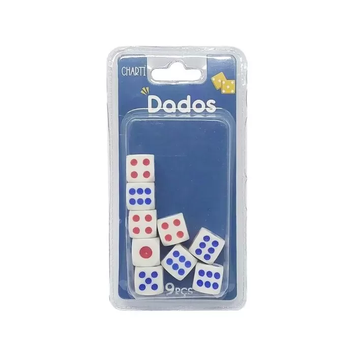 Jogo De Dados 9 Peças Branco 5130 Charti Novo