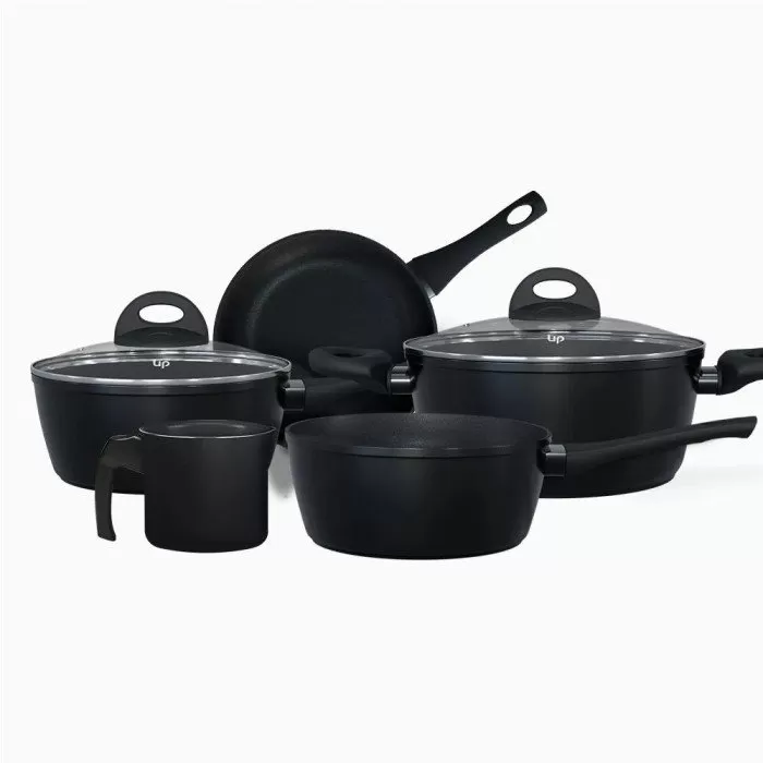 Jogo de Panelas 5 Peças + 2 Frigideiras + Panela de Pressão + Cuscuzeira +  Talheres e Caneca/Leiteira para sua cozinha! - maçãSTORE - Jogo de Panelas  - Magazine Luiza