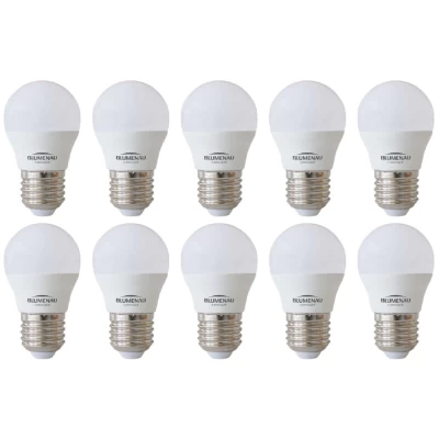 Kit 10 Lâmpada Led G45 E27 4,8w 2700k Branco Quente Bivolt