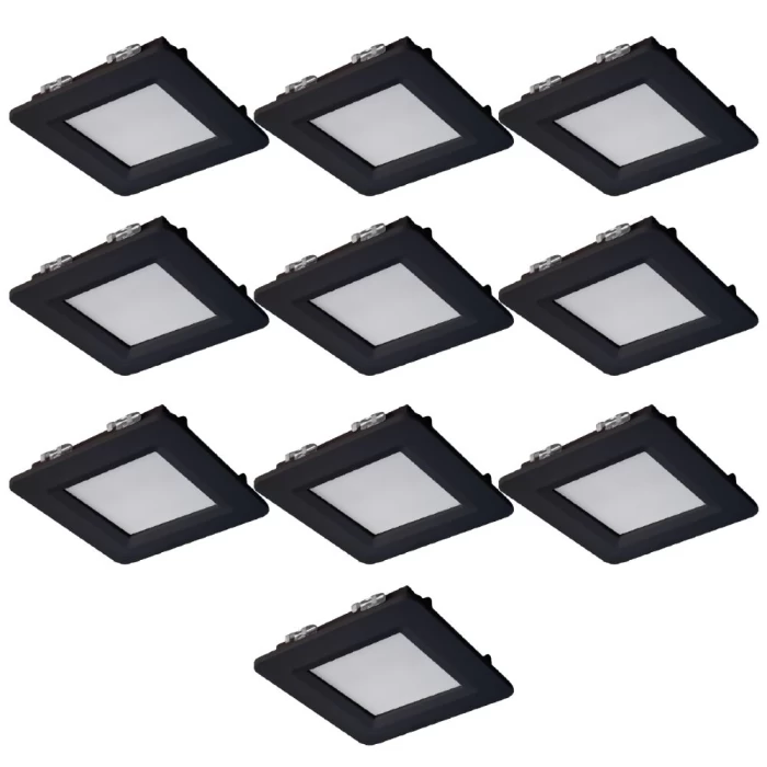 Kit 10 Luminária Led Cabinet Quadrado Blumenau 2W 6.500K