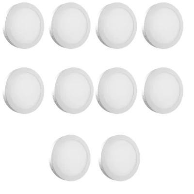 Kit 10 Painel De Led Redondo Sobrepor 12W 4100K Blumenau